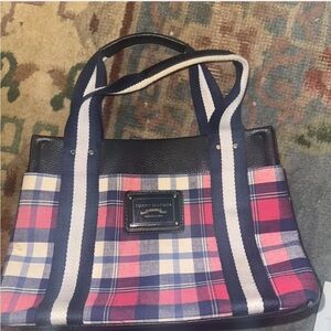 Tommy Hilfiger Plaid Tote - Pink and Navy